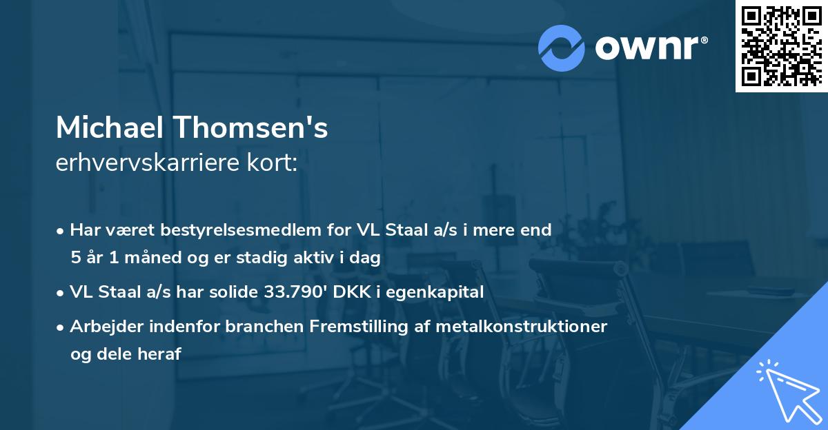 Michael Thomsen's erhvervskarriere kort