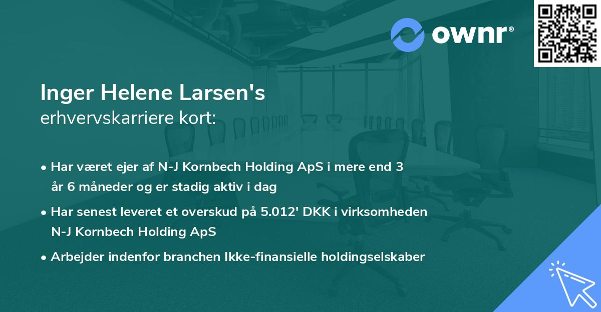 Inger Helene Larsen's erhvervskarriere kort