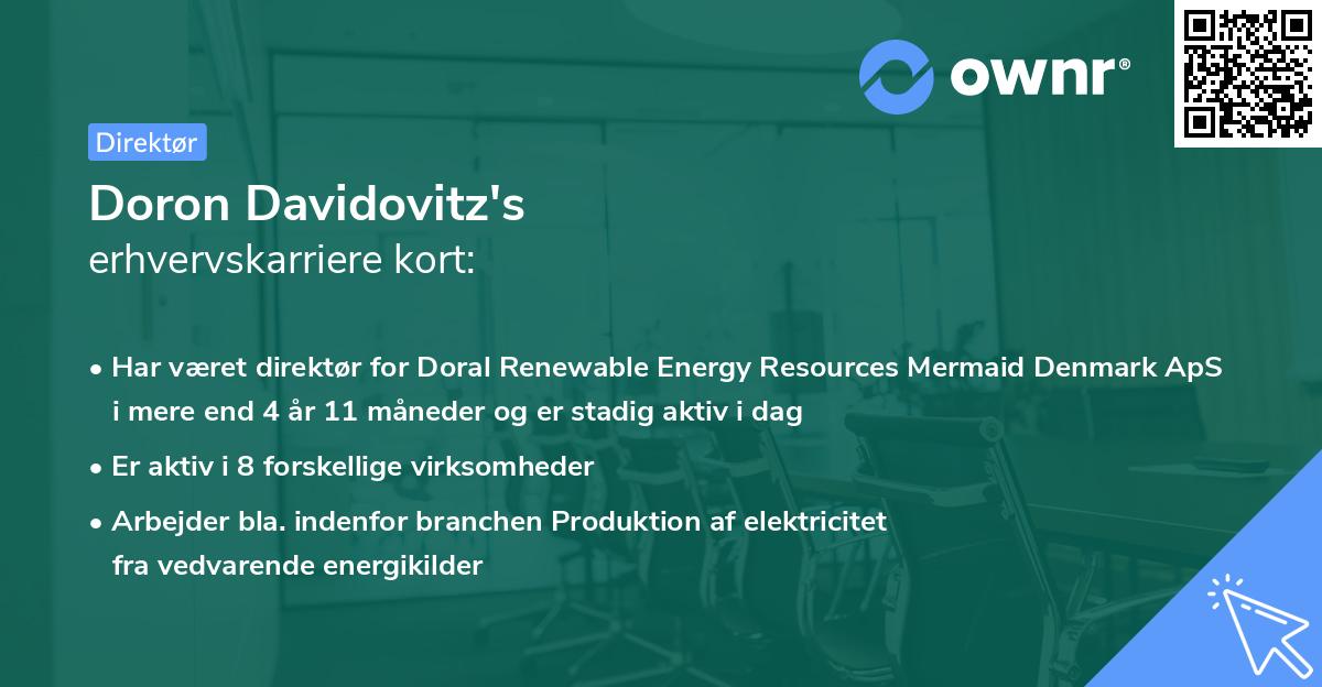 Doron Davidovitz's erhvervskarriere kort