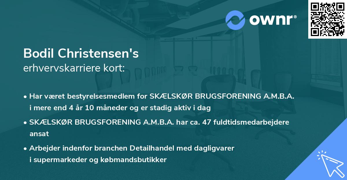 Bodil Christensen's erhvervskarriere kort