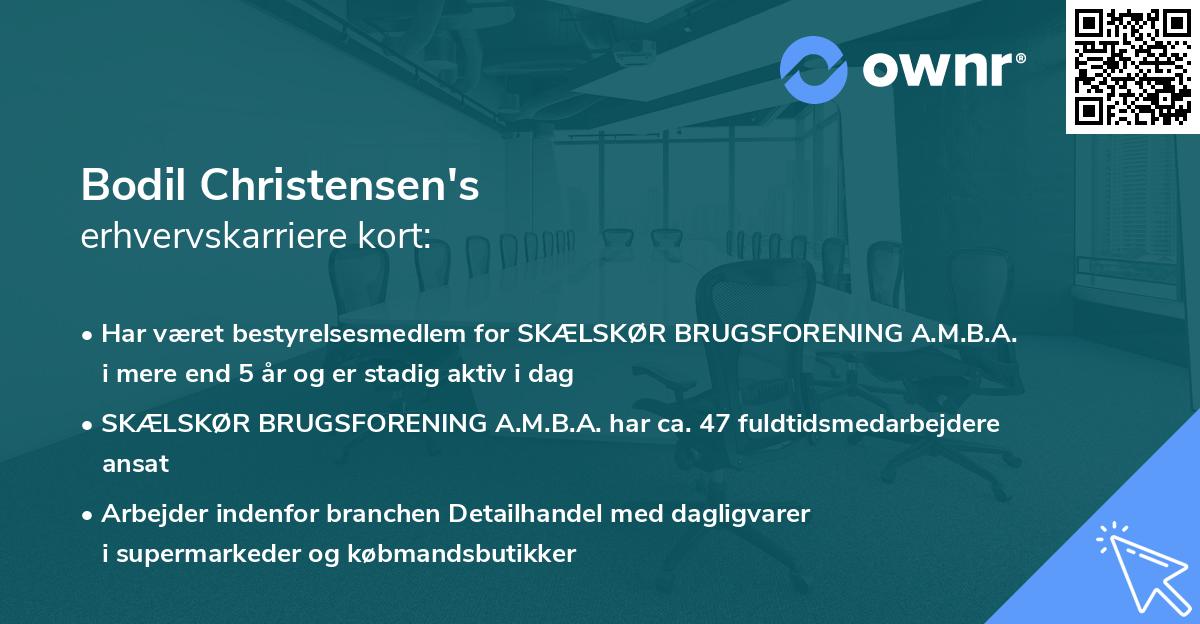 Bodil Christensen's erhvervskarriere kort