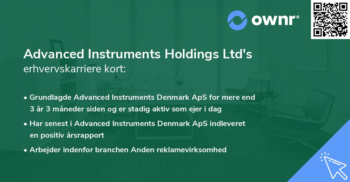 Advanced Instruments Holdings Ltd's erhvervskarriere kort