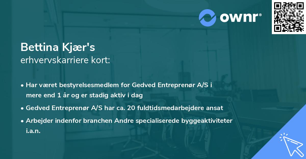 Bettina Kjær's erhvervskarriere kort