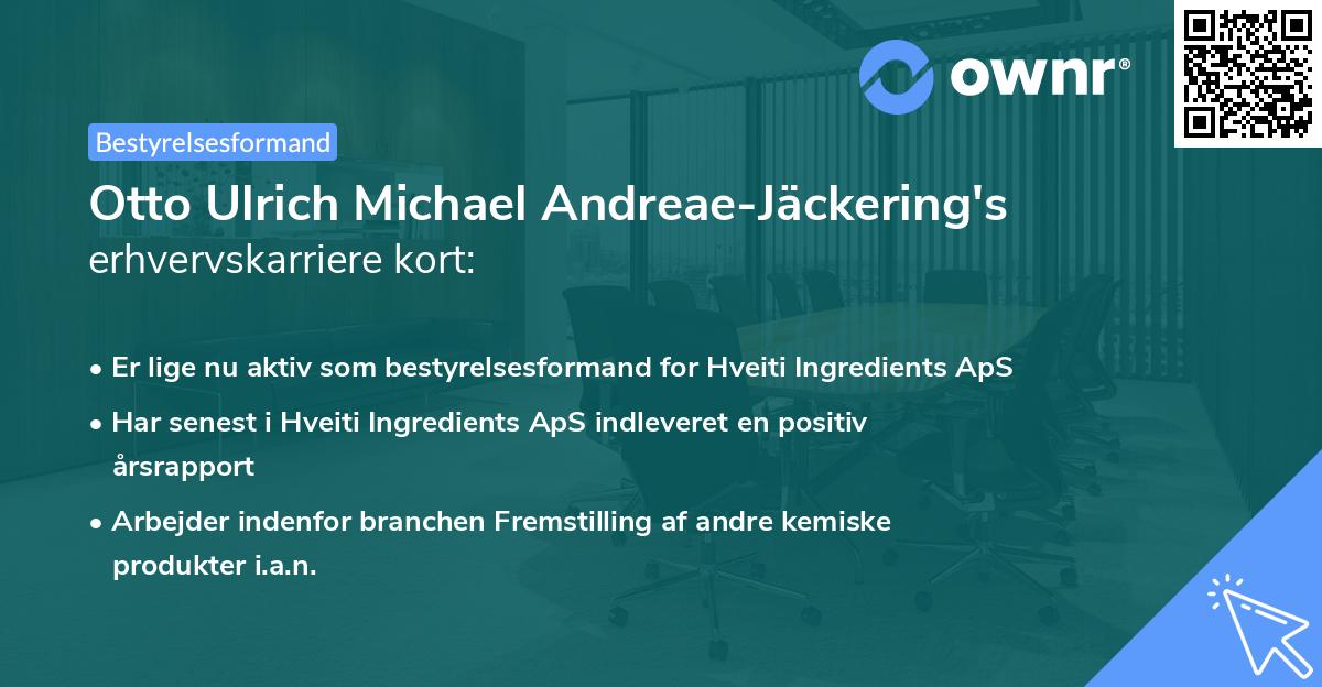 Otto Ulrich Michael Andreae-Jäckering's erhvervskarriere kort