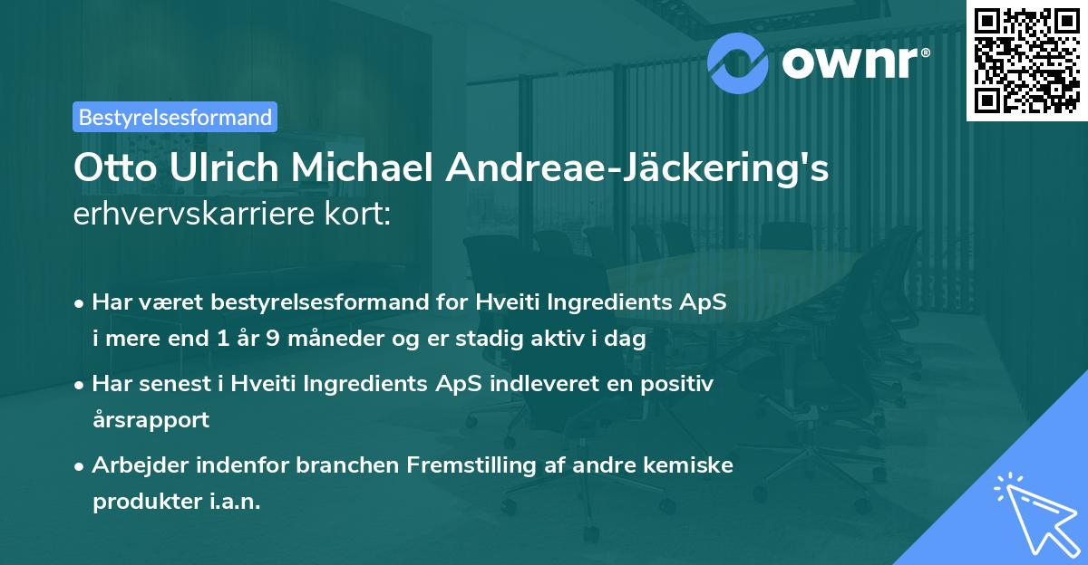 Otto Ulrich Michael Andreae-Jäckering's erhvervskarriere kort