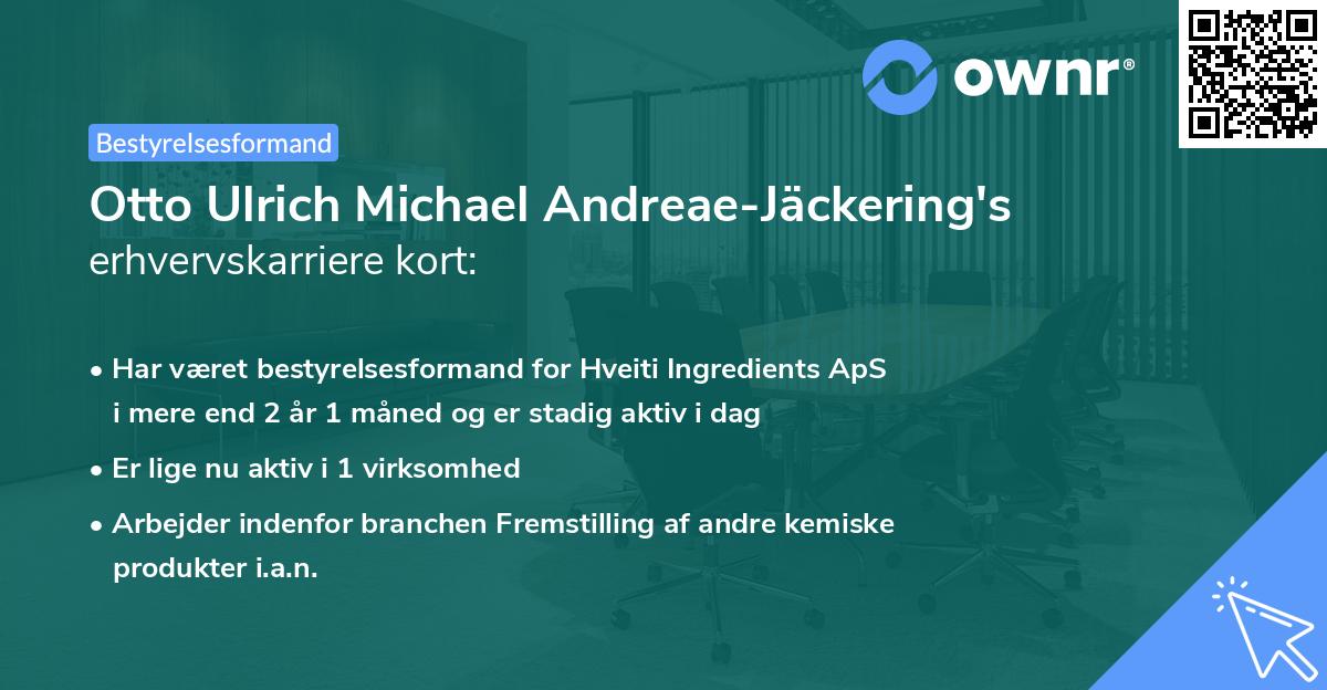 Otto Ulrich Michael Andreae-Jäckering's erhvervskarriere kort