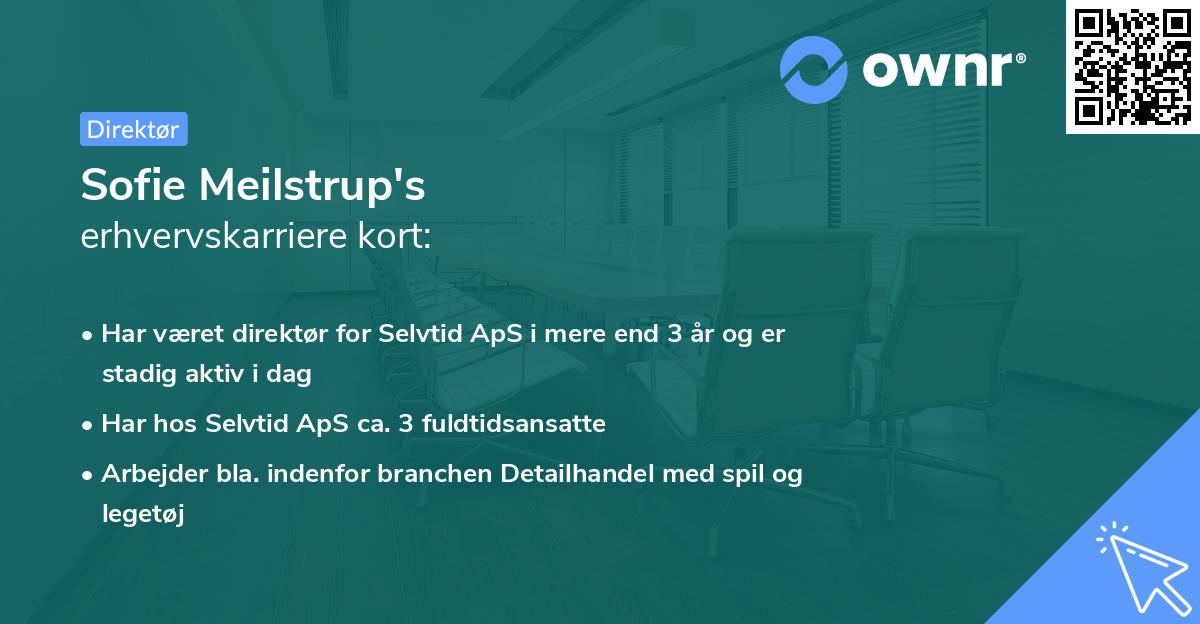 Sofie Meilstrup's erhvervskarriere kort