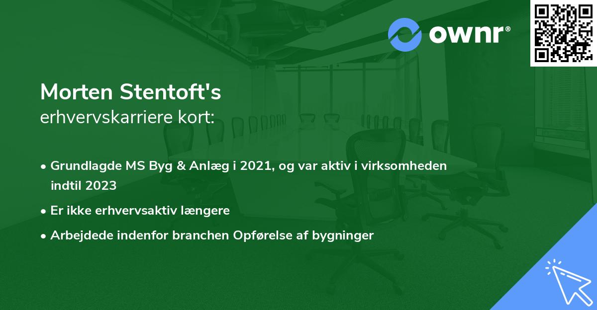 Morten Stentoft's erhvervskarriere kort