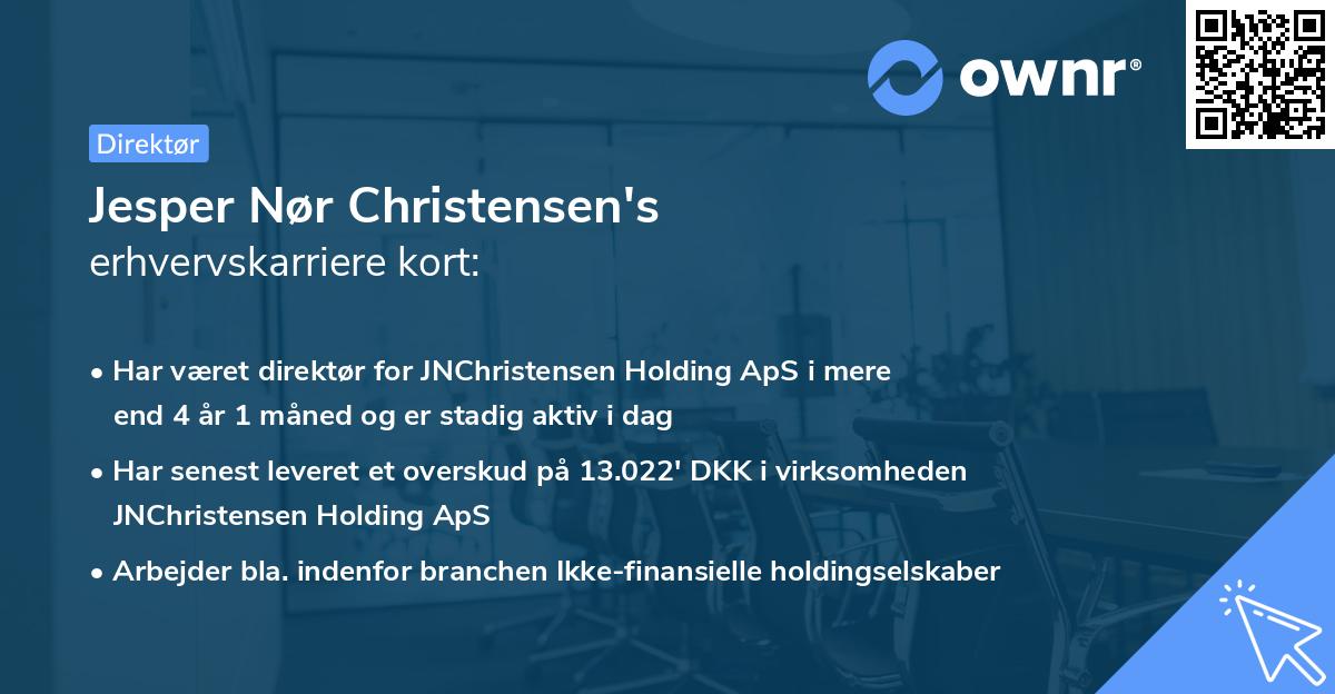 Jesper Nør Christensen's erhvervskarriere kort