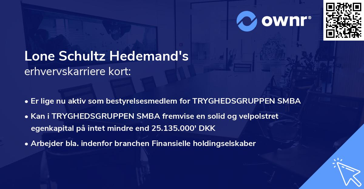 Lone Schultz Hedemand's erhvervskarriere kort