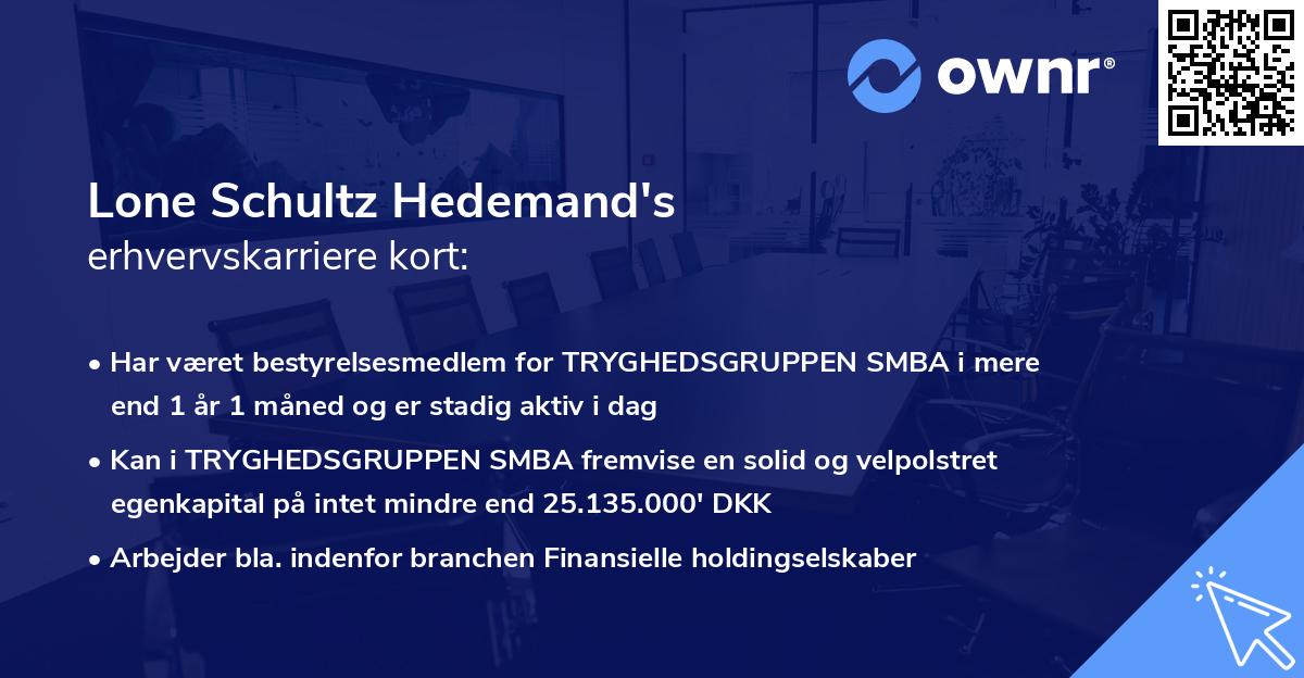 Lone Schultz Hedemand's erhvervskarriere kort