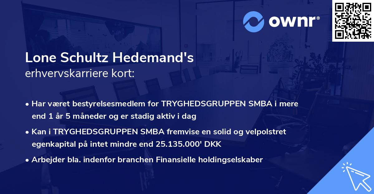 Lone Schultz Hedemand's erhvervskarriere kort