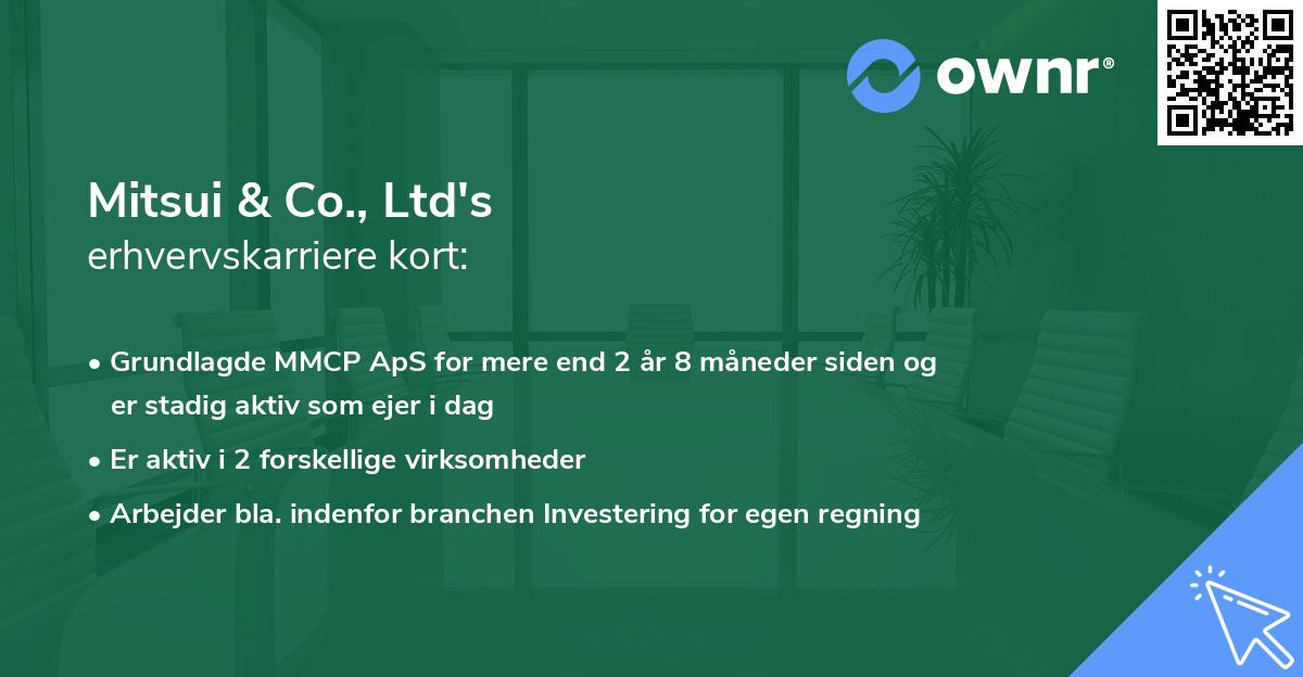 Mitsui & Co., Ltd's erhvervskarriere kort