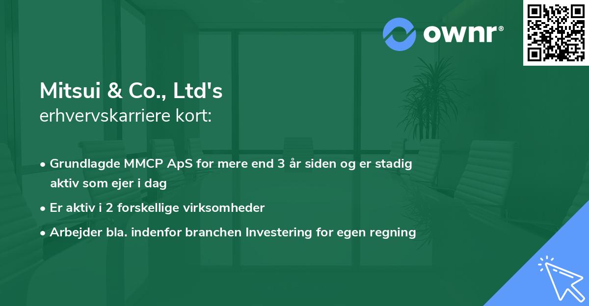 Mitsui & Co., Ltd's erhvervskarriere kort