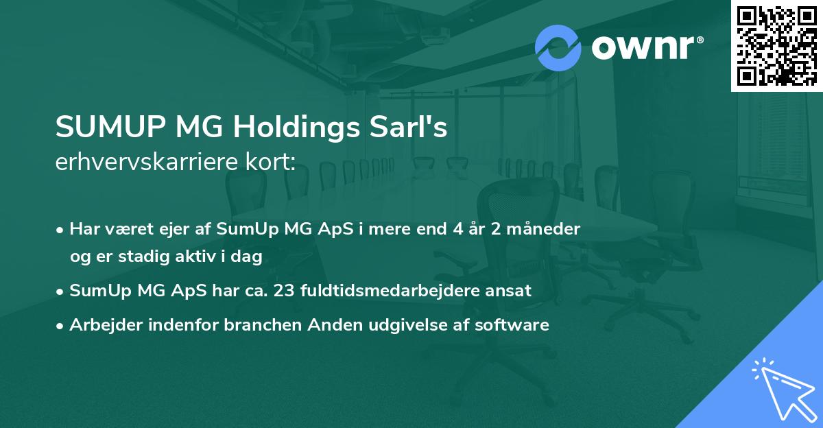 SUMUP MG Holdings Sarl's erhvervskarriere kort