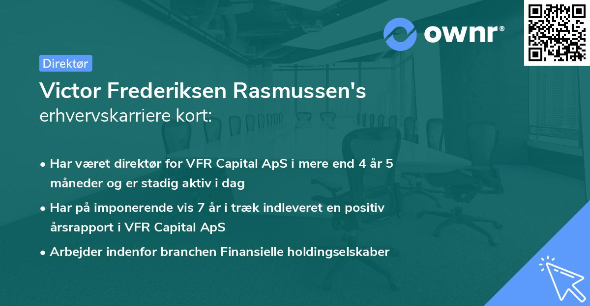 Victor Frederiksen Rasmussen's erhvervskarriere kort