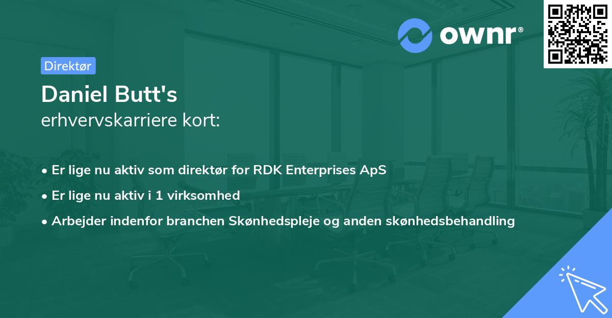 Daniel Butt's erhvervskarriere kort