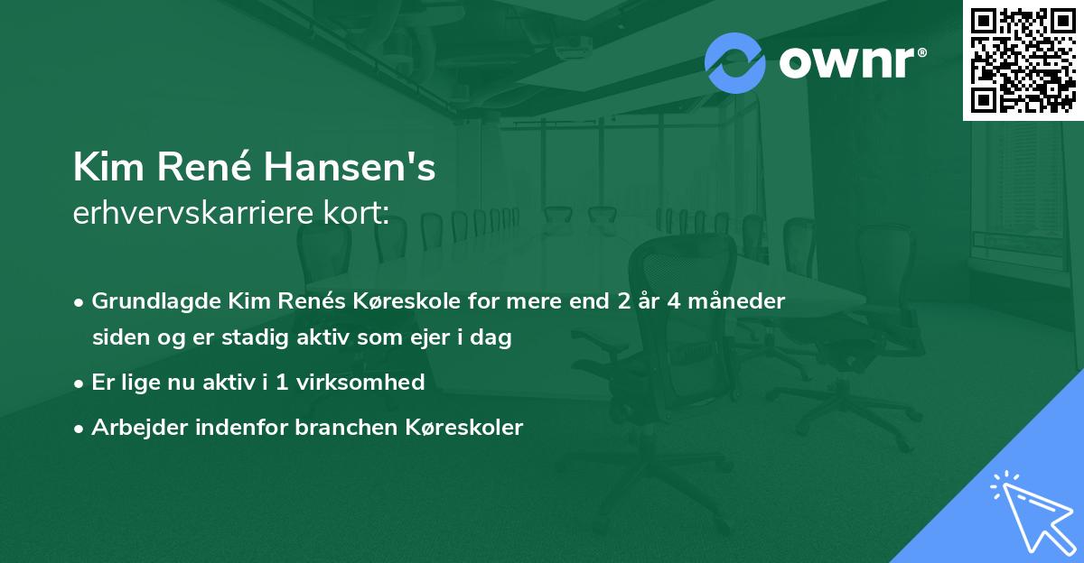 Kim René Hansen's erhvervskarriere kort