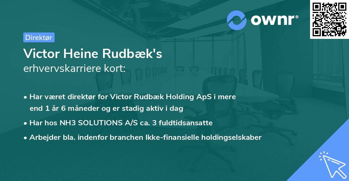 Victor Heine Rudbæk's erhvervskarriere kort