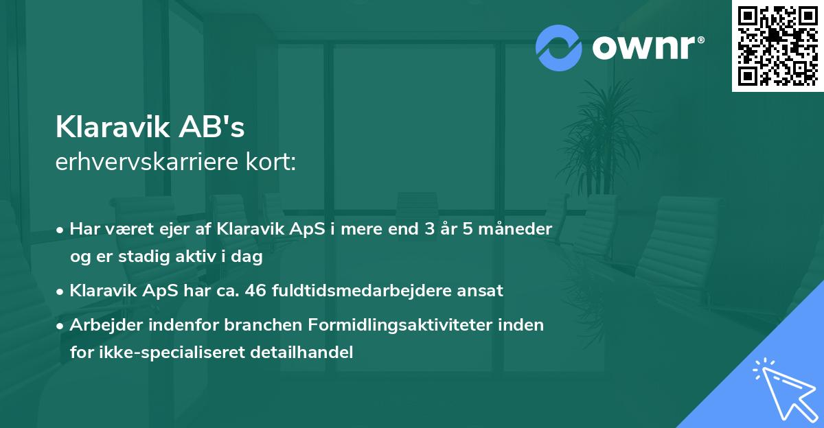 Klaravik AB's erhvervskarriere kort