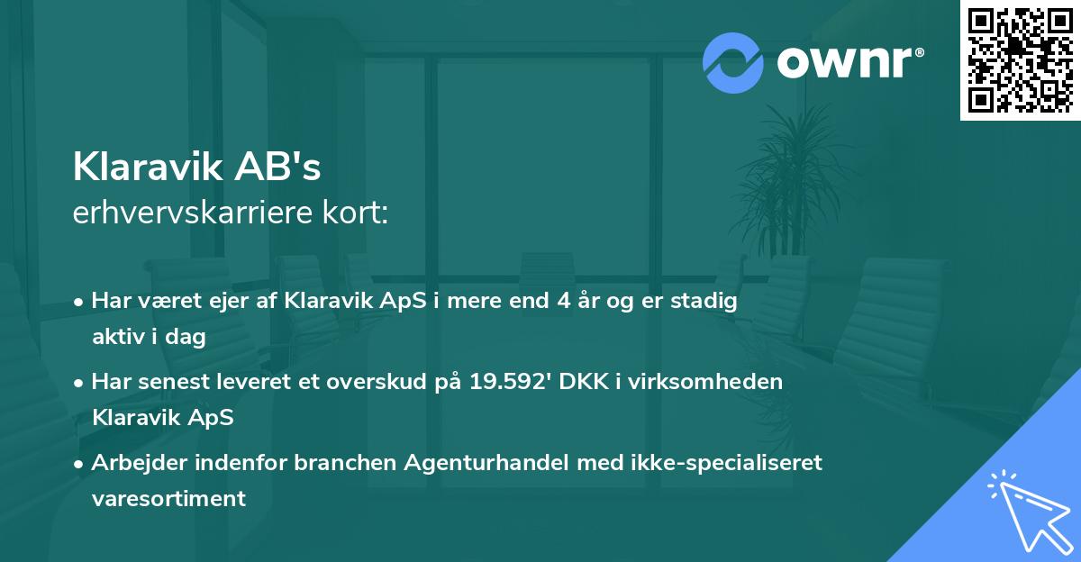Klaravik AB's erhvervskarriere kort