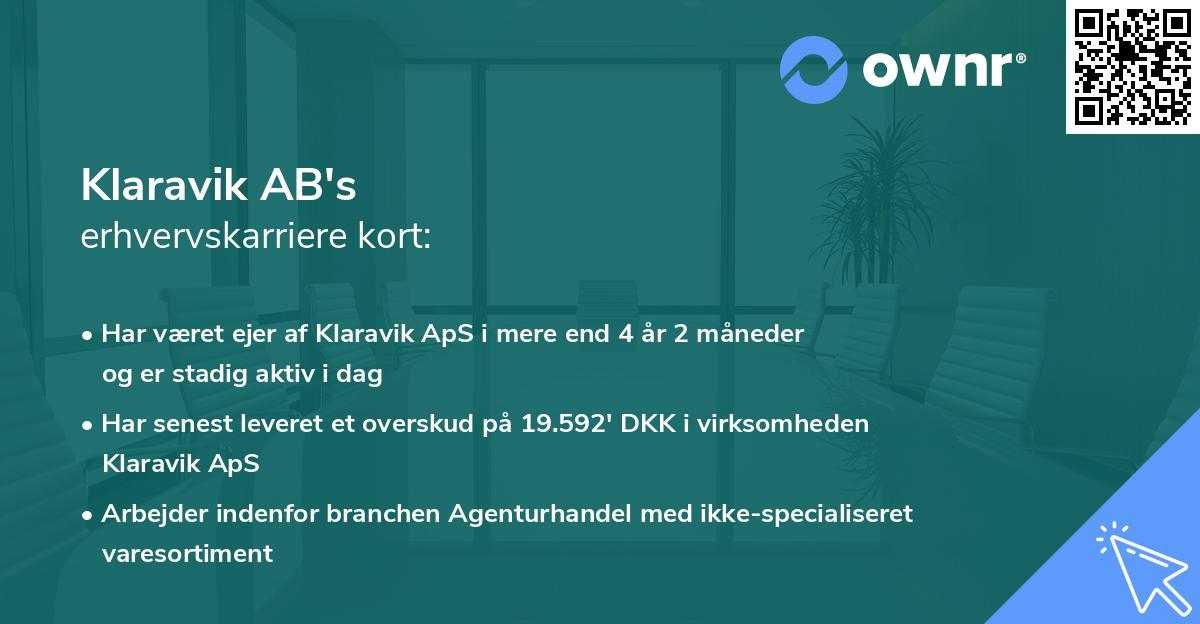 Klaravik AB's erhvervskarriere kort