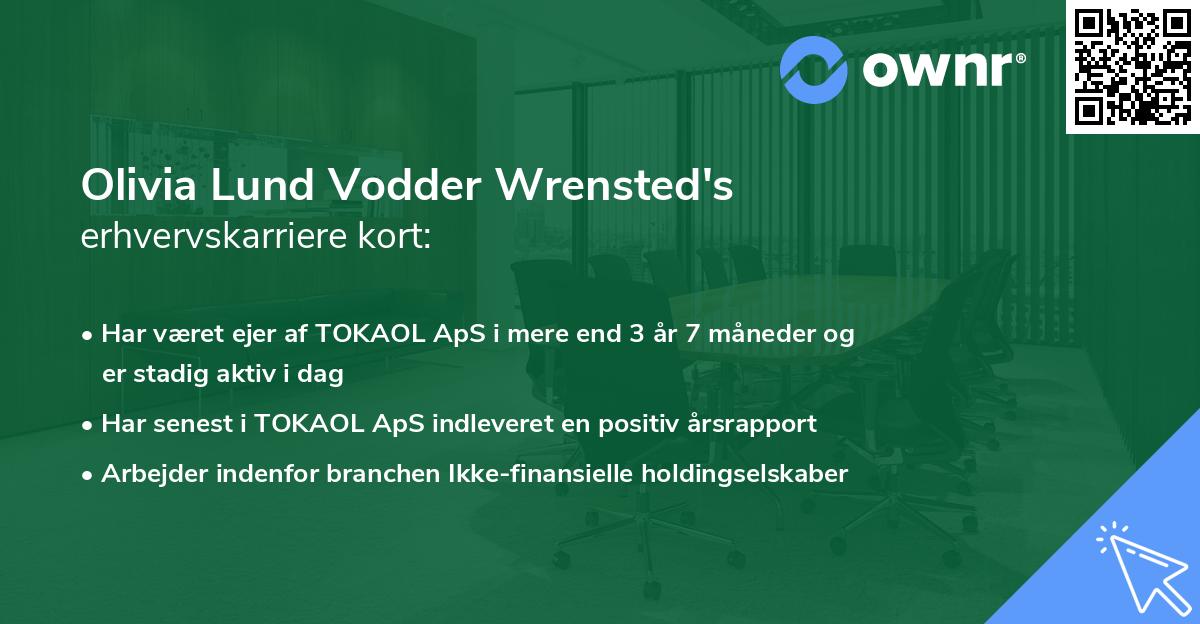 Olivia Lund Vodder Wrensted's erhvervskarriere kort