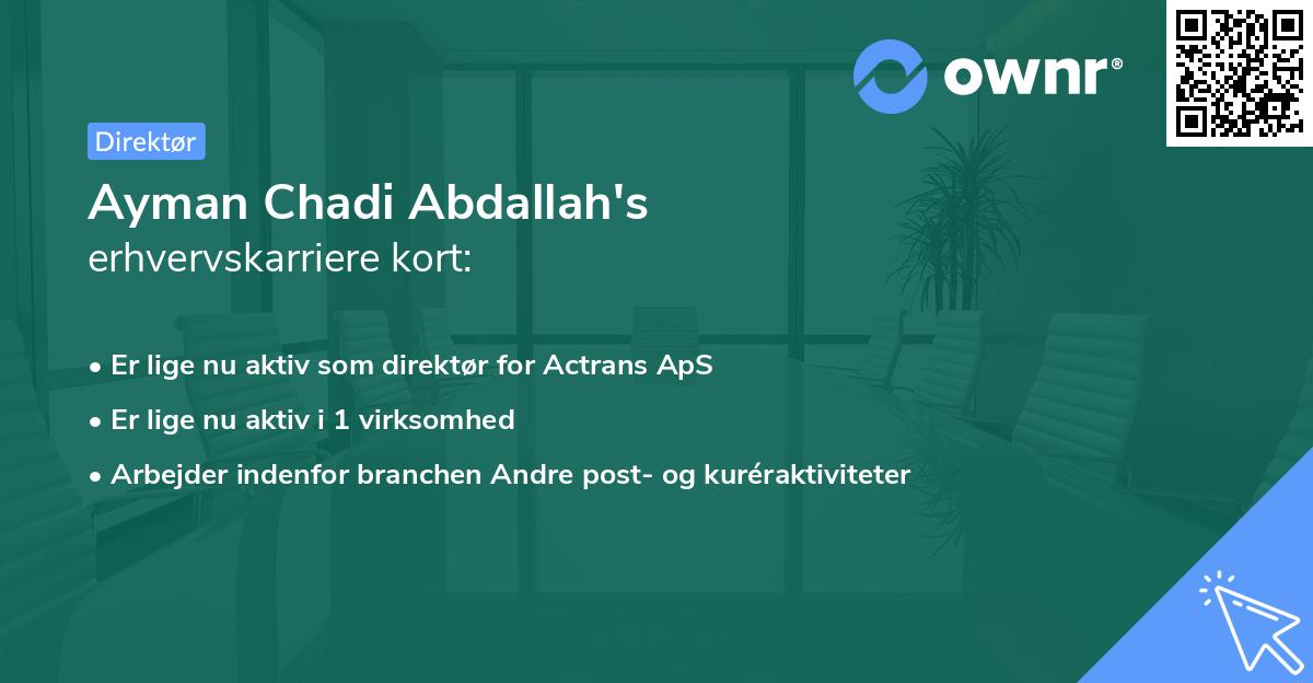 Ayman Chadi Abdallah's erhvervskarriere kort