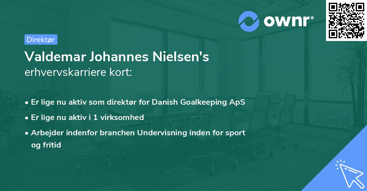 Valdemar Johannes Nielsen's erhvervskarriere kort