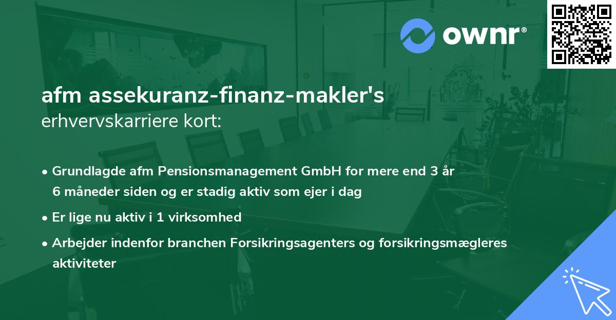 afm assekuranz-finanz-makler's erhvervskarriere kort
