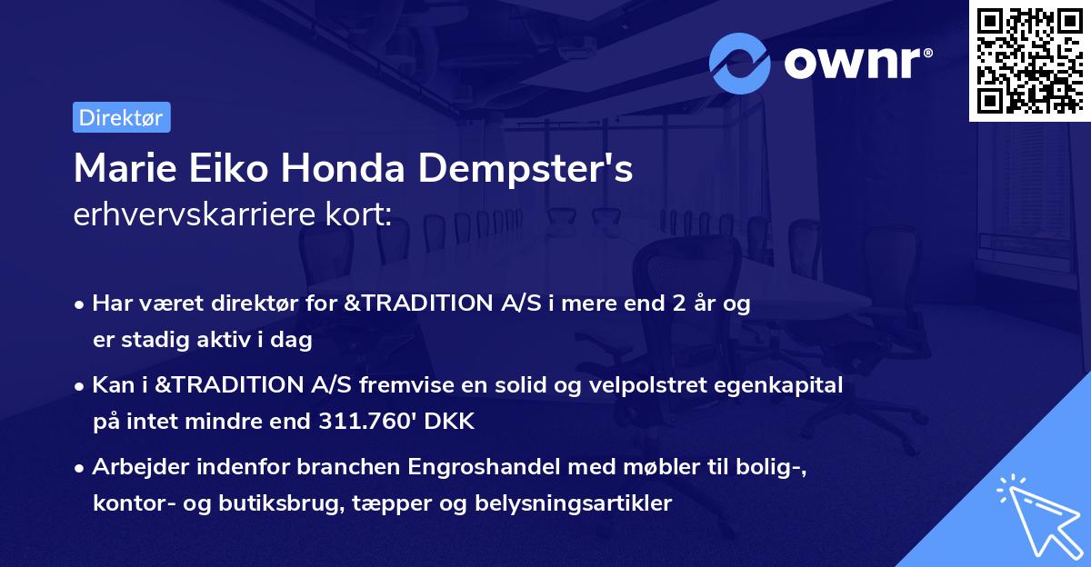 Marie Eiko Honda Dempster's erhvervskarriere kort