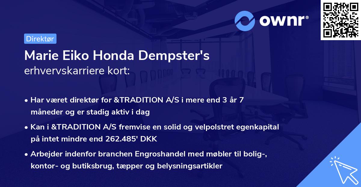 Marie Eiko Honda Dempster's erhvervskarriere kort