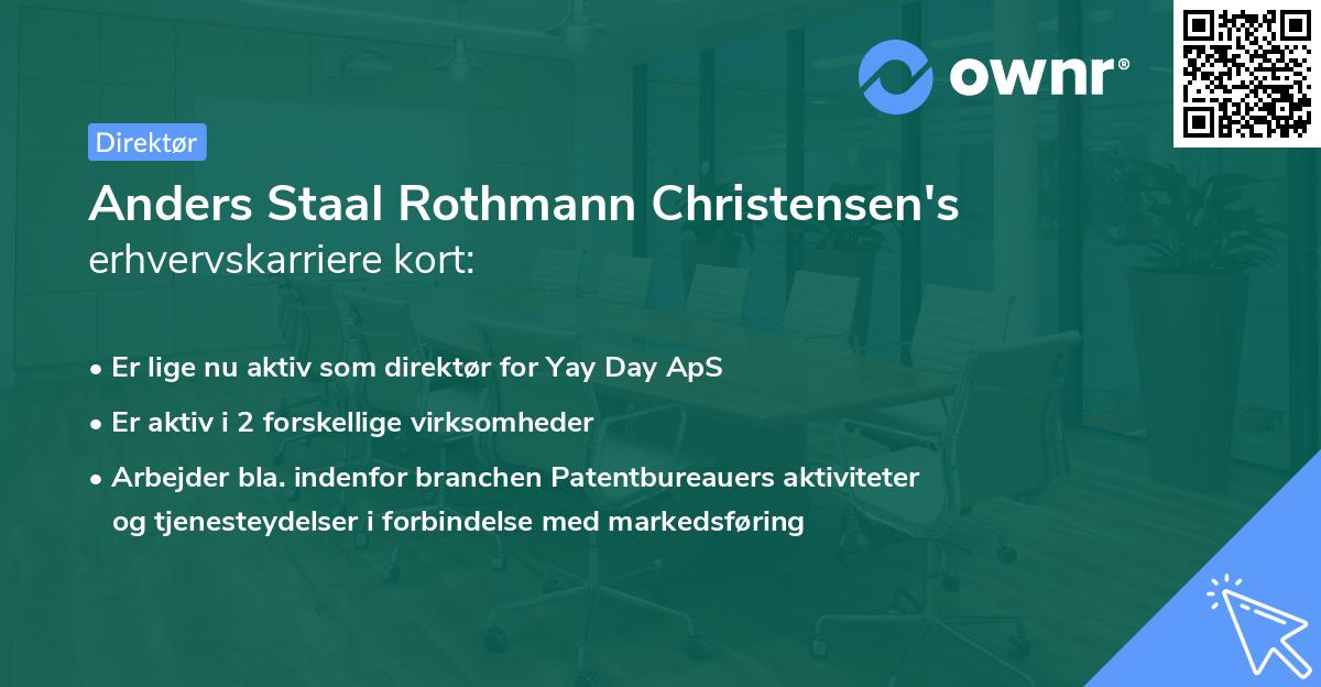 Anders Staal Rothmann Christensen's erhvervskarriere kort