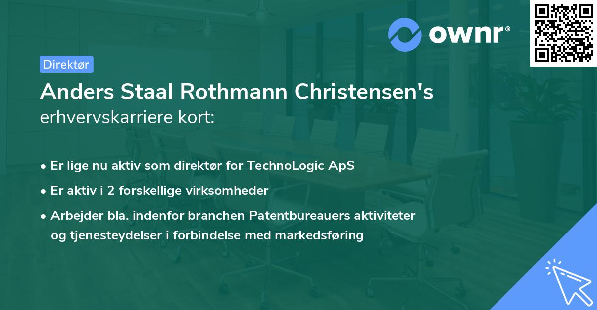 Anders Staal Rothmann Christensen's erhvervskarriere kort