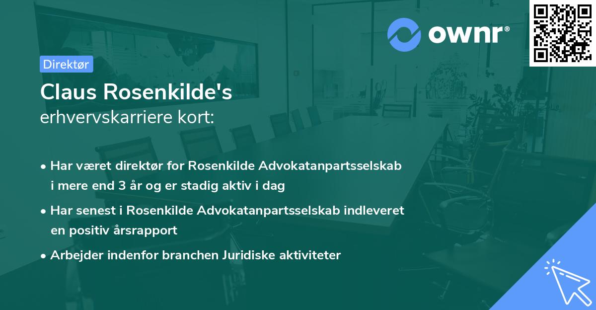 Claus Rosenkilde's erhvervskarriere kort
