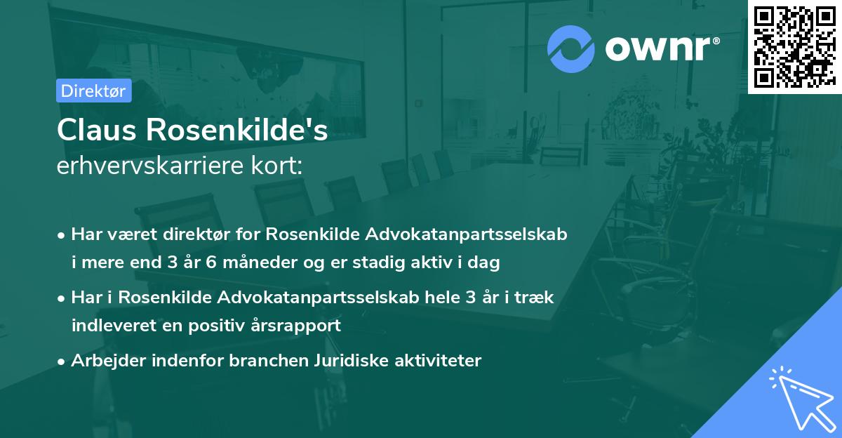 Claus Rosenkilde's erhvervskarriere kort