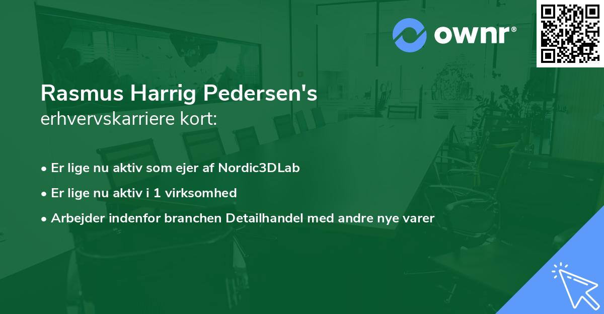 Rasmus Harrig Pedersen's erhvervskarriere kort