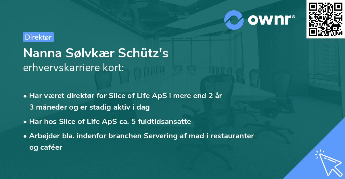 Nanna Sølvkær Schütz's erhvervskarriere kort