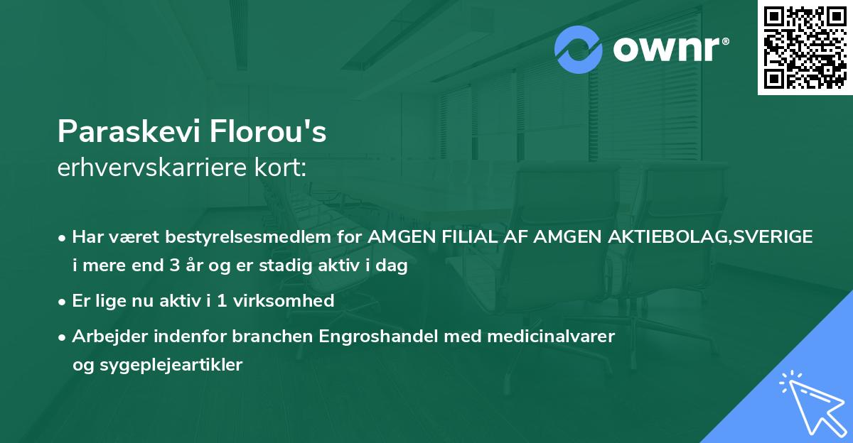 Paraskevi Florou's erhvervskarriere kort