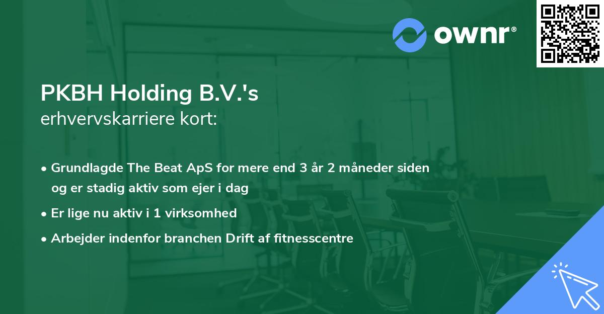 PKBH Holding B.V.'s erhvervskarriere kort