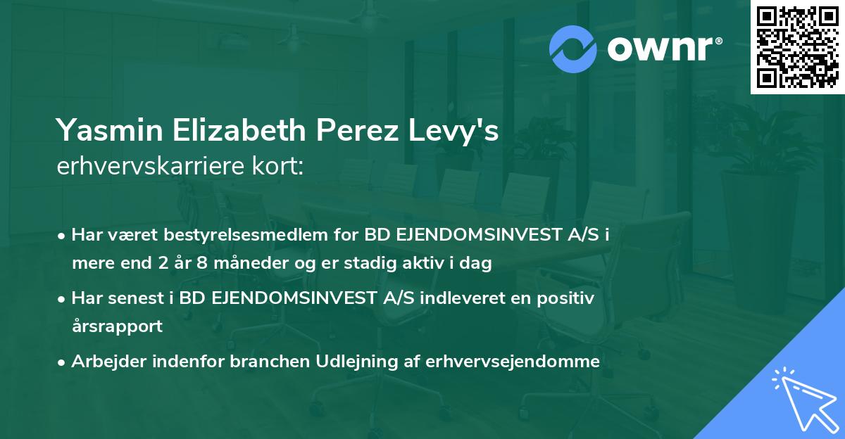 Yasmin Elizabeth Perez Levy's erhvervskarriere kort