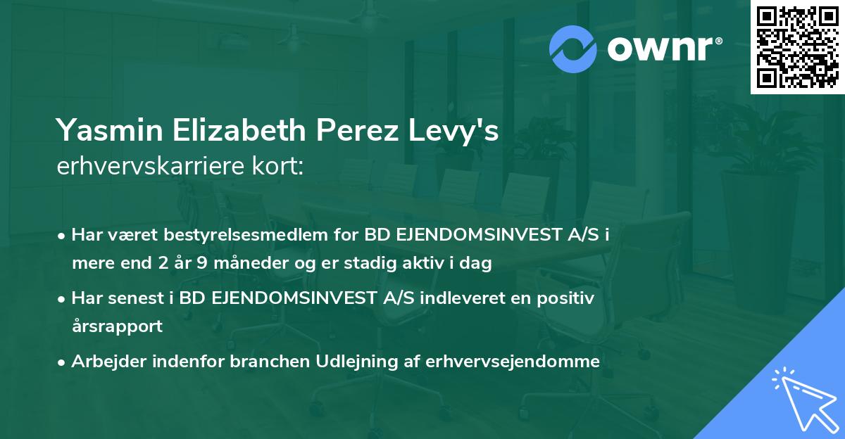 Yasmin Elizabeth Perez Levy's erhvervskarriere kort