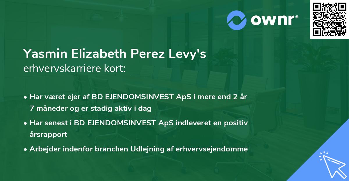 Yasmin Elizabeth Perez Levy's erhvervskarriere kort