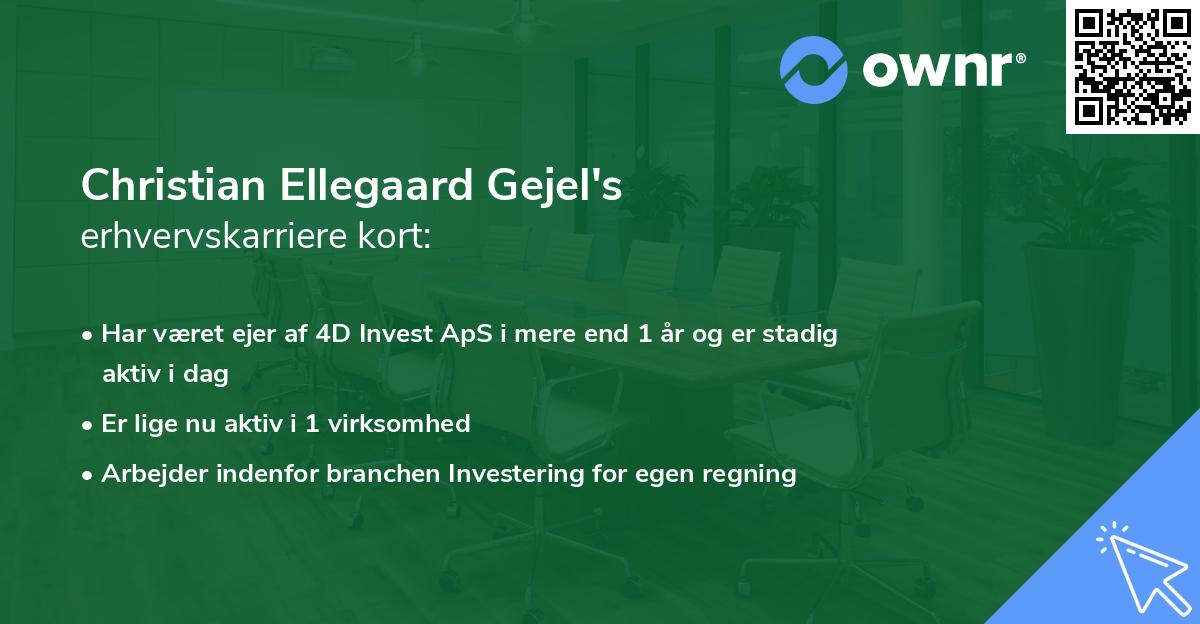 Christian Ellegaard Gejel's erhvervskarriere kort