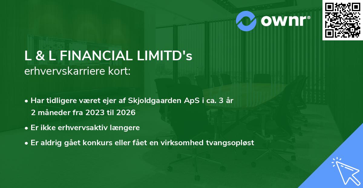 L & L FINANCIAL LIMITD's erhvervskarriere kort