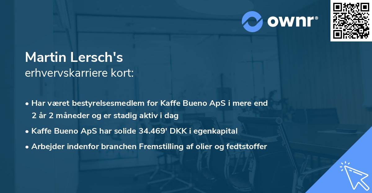 Martin Lersch's erhvervskarriere kort