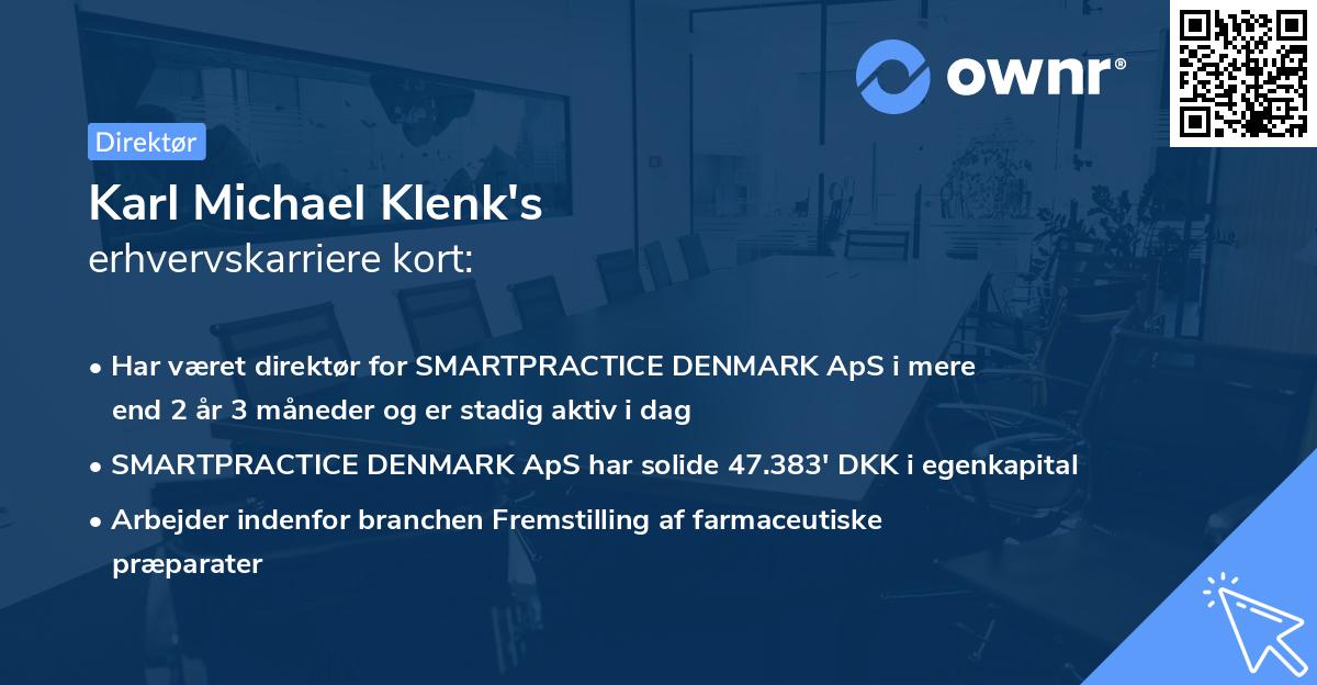 Karl Michael Klenk's erhvervskarriere kort