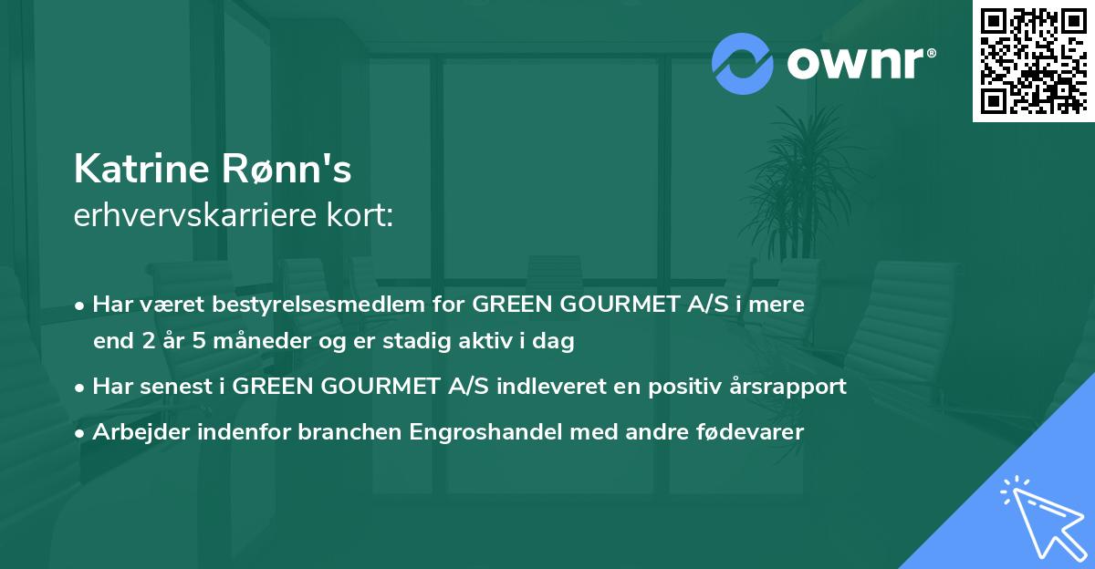 Katrine Rønn's erhvervskarriere kort