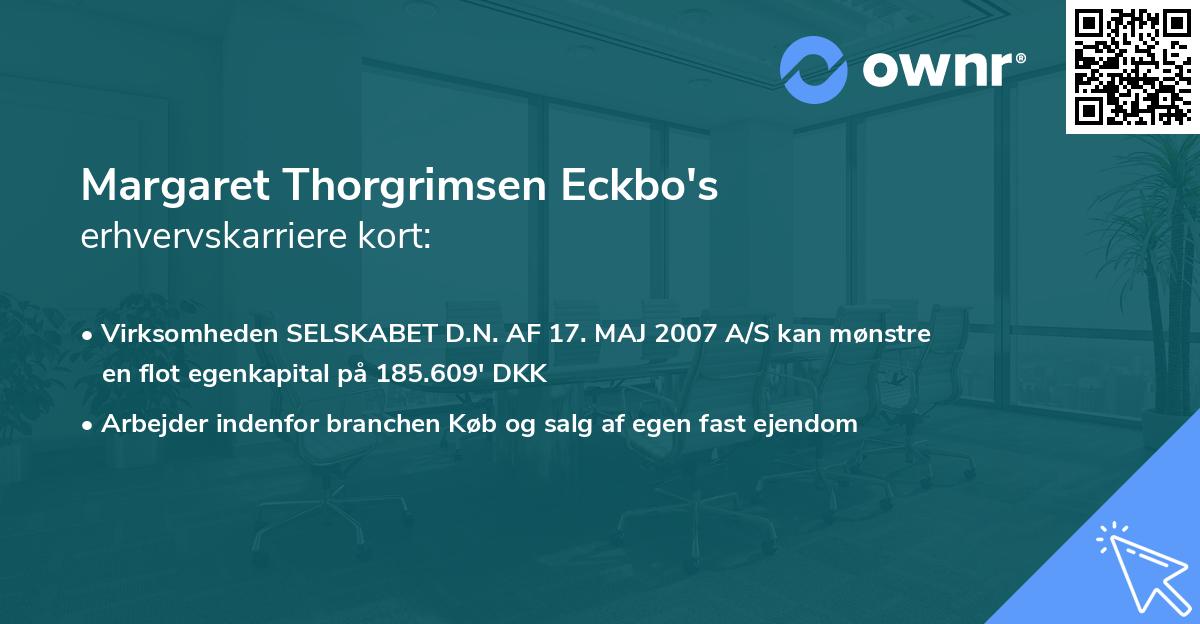 Margaret Thorgrimsen Eckbo's erhvervskarriere kort