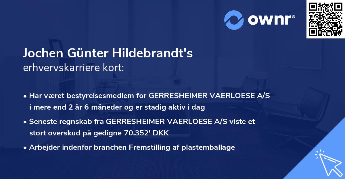 Jochen Günter Hildebrandt's erhvervskarriere kort